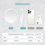 Magnifying Mirror, 30 x Magnifying Mirror with Suction Cups, Magnifying Mirror for Make-up, 30 x Travel Magnifying Mirrors, Suitable for Bedroom, Bathroom and Travel, 6 Inch