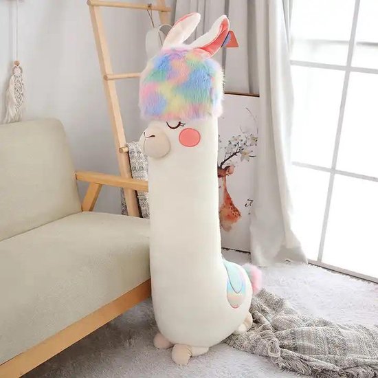 Frooneys Wooly - Lange pluche/plush/plushie knuffel kussen - Kawaii Alpaca/Lama Hugger - 70cm