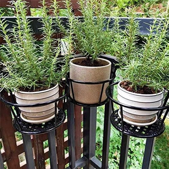 Hangende bloempotten voor thuiskeukens Vaak gebruikt op balkons met ijzeren holle hangende bladeren om de stabiele tuin te versieren Groene planten om zuurstof goed te laten groeien Hangende bloemenmanden (zwart)