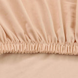 Stoelhoezen, set van 6 stoelhoezen, elastische hoezen voor stoelen, schommelstoelen, stretch stoelhoezen voor eetkamer, stoel, bruiloft, feesten, banket (beige)