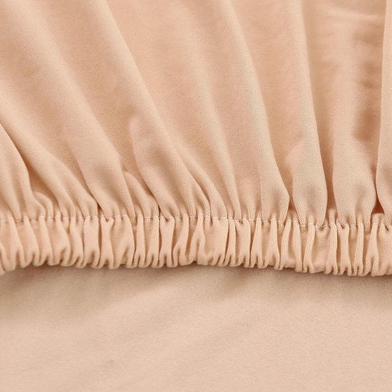 Stoelhoezen, set van 6 stoelhoezen, elastische hoezen voor stoelen, schommelstoelen, stretch stoelhoezen voor eetkamer, stoel, bruiloft, feesten, banket (beige)