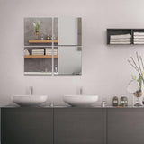 4 stuks HD zelfklevende spiegels van glas, elk 30,5 x 30,5 cm vierkante zelfklevende spiegel, spiegeltegels, zelfklevende set voor woonkamer, slaapkamer, kast, deurkamer, slaapkamer