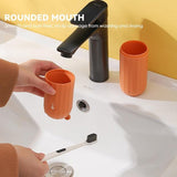 Tandenborsteletui voor kinderen, 2 stuks, reisetui, draagbare tandenborstelopbergetui, geschikt voor thuis, reizen, camping, zakenreis, 20 x 5,5 cm, oranje + groen, diepblauw + lichtblauw