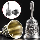 2 stuks klassieke zinklegering restaurantservicebel kersthandbel tafelbel maaltijdbel handbel voor belwaarschuwing diner bij de receptie hotelservice