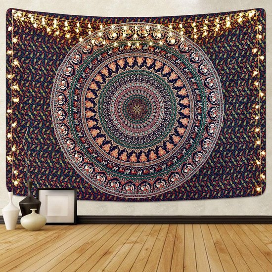 Mandala muurhangend Boheems Indiaas tapijt yoga hippie psychedelische decoratieve doek groot tafelkleed 210 x 150cm