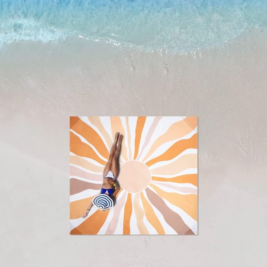 Picknickdeken zandvrij 280 x 300 cm waterdichte stranddeken voor 4-8 personen, lichtgewicht en draagbare sneldrogende strandmat, outdoor campingdeken voor strand, wandelen, reizen - Boheems