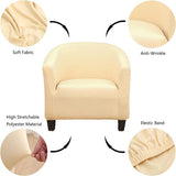 Hoes voor clubstoel, hoge stretch, afneembare en wasbare fauteuil, bankhoes, meubelbescherming voor woonkamer