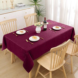Tafelkleed afwasbaar, rechthoekig, 140 x 180 cm, polyester, tafelkleed, jacquard, tafellinnen, ornamenten, vuilafstotend, onderhoudsvriendelijk, wijnrood