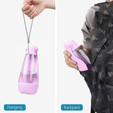 Multifunctionele hondenwaterfles met vuilniszakcontainer en verborgen schop Waterfles Hond Kat Reizen Draagbaar (roze)