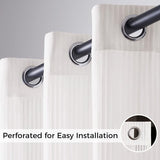 Gordijnen met ingestanste ringen, transparante gordijnen, voor slaapkamer, woonkamergordijn, 225 cm lang, overgordijnen, gordijnen met inslagringen, 140 cm breed