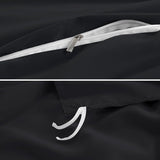 Beddengoed 240 x 260 cm, 3-delig zwart - dekbedovertrek 240 x 260 cm met kussenslopen 40 x 75 cm, beddengoedsets 260 x 240 cm, van microvezel met ritssluiting, zacht en strijkvrij