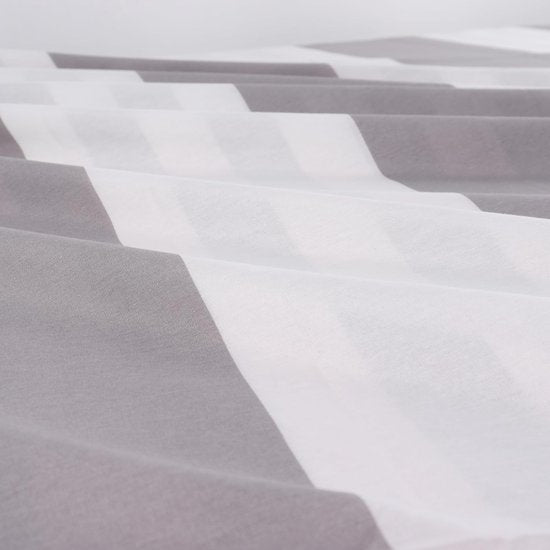 beddengoed 200x200 3-delig grijs & wit - Oeko-TEX 80% katoen & 20% polyester, 1x dekbedovertrek met ritssluiting + 2x kussensloop 50x80 met envelopsluiting, nog steeds model