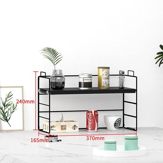 Make-up organisator Tafelplank Zwart Kruidenrek Houten tafelorganizer Bureauopslagsysteem Bureauorganizer Multifunctionele boekenplank Modern ontwerp voor school Thuiskantoor