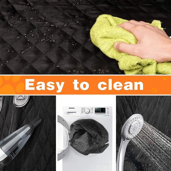 Waterdichte autodeken, 150 x 144 cm, hondendeken, achterbank, anti-slip deken voor hond en auto, met gratis veiligheidsgordel en draagtas voor auto's, trucks, bestelwagens
