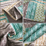 Sprei, 150 x 200 cm bedsprei, geruit, gewatteerd patroon, patchwork-quilt, omkeerbaar ontwerp, sprei, voor eenpersoonsbed, gevoerd