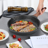 Koekenpan met antiaanbaklaag, 20 cm, granieten pannen, antiaanbaklaag, gecoate pan voor gasfornuis, inductie. Translation: Frying pan with non-stick coating, 20 cm, granite pans, non-stick coating, coated pan for gas stove, induction.