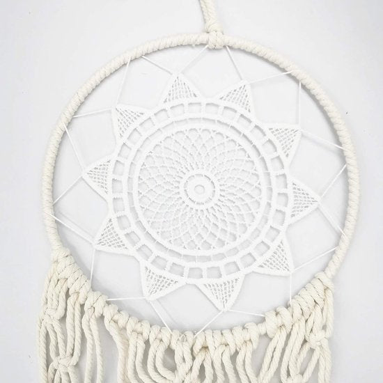 3 stuks dromenvanger zon & maan & ster macramé wanddecoratie geweven wandtapijt Boheemse chic muurkunst decoratie voor meisjes slaapkamer woning decoratie ornament handwerk cadeau