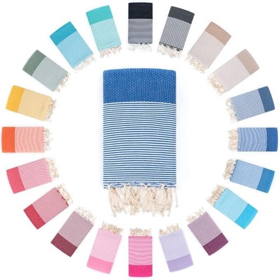 Hamamdoek/strandlaken/badhanddoek/saunahanddoek (100% katoen, 100 x 200 cm) - lichtgewicht, zacht en absorberend - XXL hamamdoek groot 100 x 200 cm - saunahamamdoek voor dames en heren