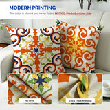 40 x 40 cm Pack of 4 Decorative Outdoor Cushions Waterproof Breathable Orange Bohemian Cushion Cover for Sofa Cushion Garden Outdoor