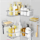 Douche- en badrekje, 2 grotere doucheplanken, 2 zeepschaalhouders en 8 haken aan de rand