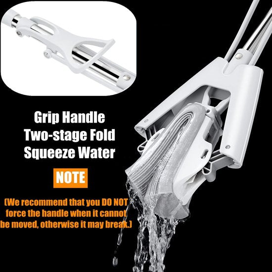 Dweilmop van PVA, absorberend, professioneel, opvouwbaar, absorberend, met PVA-spons en telescoopsteel, 34 cm wisbreedte, telescoopsteel tot 135 cm lengte