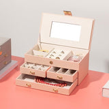 Sieradenkistje met opbergvak, afsluitbare ordners voor ringen, armbanden, oorbellen,