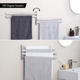 Swivelling Towel Rail 4 Arms Bathroom Stainless Steel Bath Towel Holder 50 cm 180° Rotation Brushed A2104S4L50-2