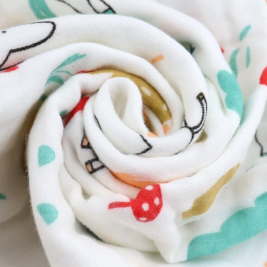 deken, 6-laags knuffeldeken, babykatoen, 110 x 110 cm, babydeken, luierdeken, zachte deken voor badhanddoek, kinderdeken voor pasgeborenen, uniseks (regenboog)