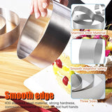 Set van 3 roestvrijstalen taartringen met 1 x 31,8 cm spatel voor moussetaart, tiramisu, taartbodems, chocolade- en fruittaart (3 maten)