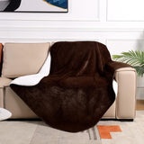 Luxe fleece deken, 600 g/m², ultra zacht en warm knipperend, lichte pluche deken voor slaapbank, herfst, winter en lente, 150 x 200 cm, bruin