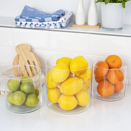 Glazen cilinder H: 15 cm bloempot glas cilindervorm glazen vaas rond decoratief glas voor kaarsen doorzichtige vaas ronde tulpen vaas glazen cilinder voor kaarsen | diameter 15 cm |