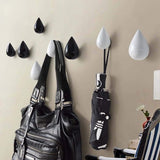 Verpakking met 2 creatieve waterdruppels, kledinghaken, wandmontage, ophanghaken, moderne decoratie, wanddecoratie, 9,3 x 5,8 cm, wit