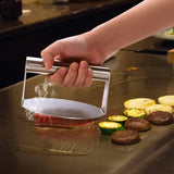 Burgerpers 5,5 inch ronde Smash Burger Smasher roestvrij stalen hamburgerpers roestvrij staal hamburgerbel Patty Hamburgerpers grillaccessoires grillpers voor platte topgrill, eenvoudige