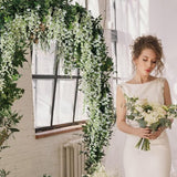 Kunstmatige Blauweregen Garland Kunstmatige Blauweregen Garland voor Bruiloft Muur Ballroom Decoratie Outdoor (Wit)