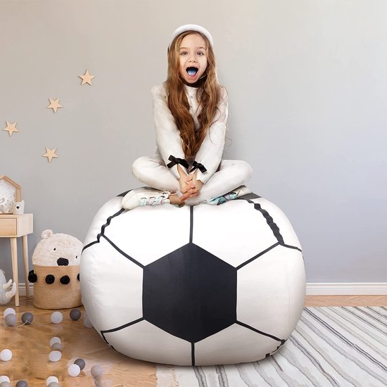 opbergzak voor speelgoed, gestreepte zitzak, opbergtas.