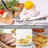 knoflookpers, Garlic Press knoflookpers, krachtige knoflookwol, roestvrijstalen knoflookbreker, Easy Clean, duurzaam (zilver)