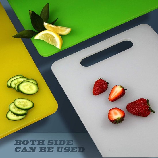 Kunststof snijplank met handgrepen, Food Grade PP-materiaal, BPA-vrij, vaatwasmachinebestendig, dikke snijplank, groot formaat, gemakkelijke handgrepen voor de keuken (groen)