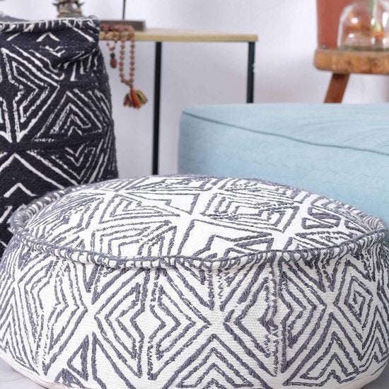 Tribal Stool Ottoman Cover - 60 x 20 cm - Luxury Craftsman Room Decor Stool for Meditation, Yoga and Boho Chic Seat Area Floor Cushion Cover