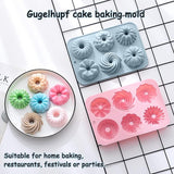 Taartvormen kleine 2 stuks mini tulbandvormen siliconen tulband cakevorm donut siliconen vorm Savarin chocoladevorm donut bakvorm voor brownies cake mousse cupcakes puddings muffins 21x15x3cm