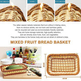 2 stuks gevlochten gevlochten fruitbrood, opbergmand rotan geweven mand voor eetkamer, woonkamer en keuken (30 x 20 x 7 cm)