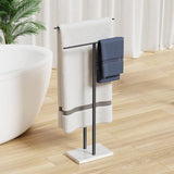 Marble Towel Rail Black, Towel Rail Standing Black, Towel Rail Standing for Bathroom, 85 x 44.5 x 17.5 cm