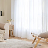 Set van 2 transparante voile gordijnen met oogjes transparant voile polyester ringgordijn transparant woonkamer luchtig decoratief gordijn voor slaapkamer 140 x 245 cm (b x h) wit