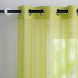 Groene voile gordijnen lijn 140x245cm set van 2, transparante ogen gordijnen met gordijnhouder