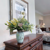 Kunstbloemen zoals echte, kunstplanten in potten ter decoratie, kant-en-klaar boeket kunstbloemen voor verzending, geschikt voor elke gelegenheid, kunstboeketten bloemen, (groen)