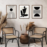 Boho abstracte kunstprints poster zwart en wit geometrische muurafbeeldingen voor slaapkamer woonkamer decor 30 x 40 cm zonder lijst set van 3