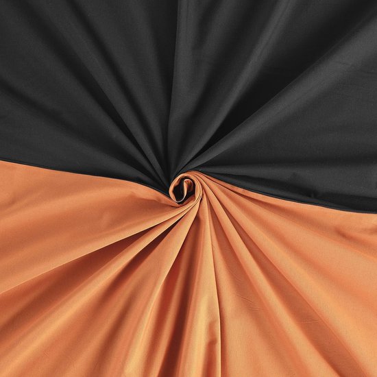 Beddengoed, 135 x 200 cm, 4-delig, zwart, koper, ademend, renforcé beddengoedset met 2 x dekbedovertrek 135 x 200 cm + 2 x kussensloop 80 x 80 cm, zwart, koper