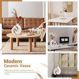 Witte keramische vaas, set van 2 pampasgras vazen Witte keramische vaas, set van 2 pampasgras vazen