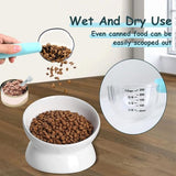 Hondenvoer-maatlepel, 1-delige huisdiervoerlepel, met schaal 250 ml, kattennatvoerlepel, nauwkeurige meting, gebruikt voor honden, katten, rijst, meel, sojabonen en andere granen (blauw)