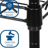 ultrazinc draadrek met 5 planken en wielen, staal, zwart, 14 x 30 x 60 ultrazinc draadrek met 5 planken en wielen, gemaakt van staal, in het zwart, afmetingen 14 x 30 x 60.