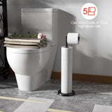 Staande toiletpapierhouder, staand, staand, wc-rolhouder zonder boren, vrijstaande wc-rolhouder, toiletpapierhouder, toiletpapier opbergen (zwart)